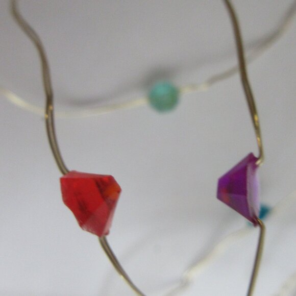 Faux Gemstone String Fairy Lights Multicolor Gem Party Lights Gold tone wire - Picture 3 of 14